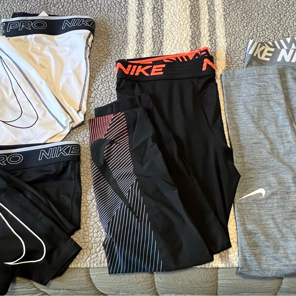 Nike Pro Leggings Collection in Black, Gray, and White